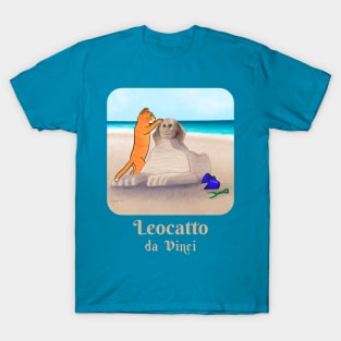 Leocatto da Vinci – Tabby Cat Creates a Sand Sculpture Masterpiece of the Sphinx T-Shirt